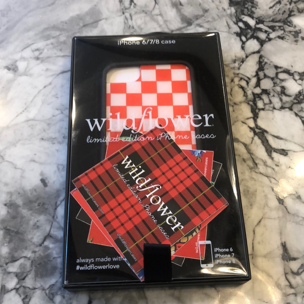 Wildflower checkered phone case